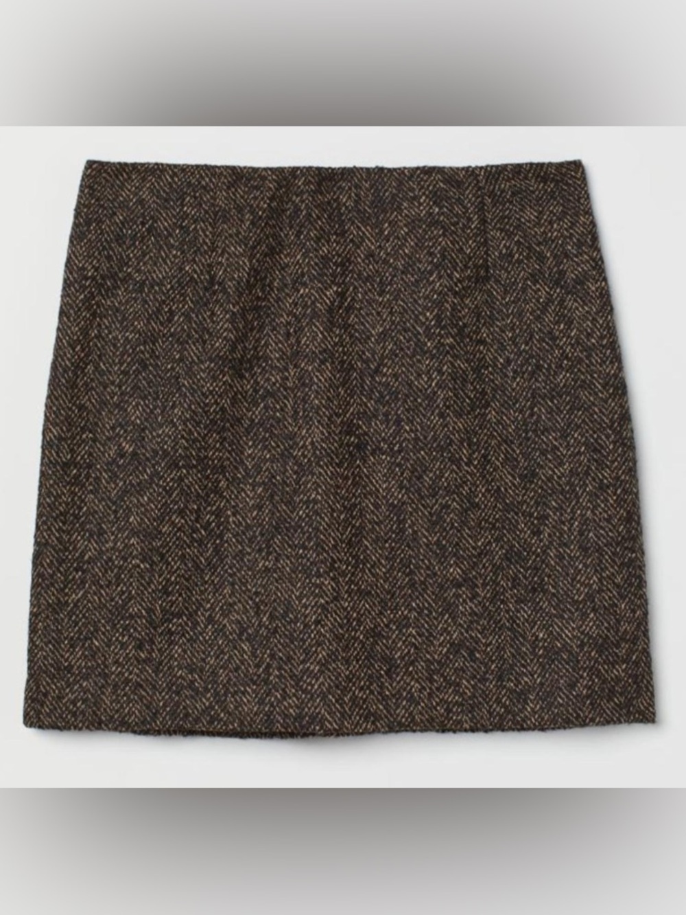 NWT H&M Brown Tweed Herringbone Mini Skirt